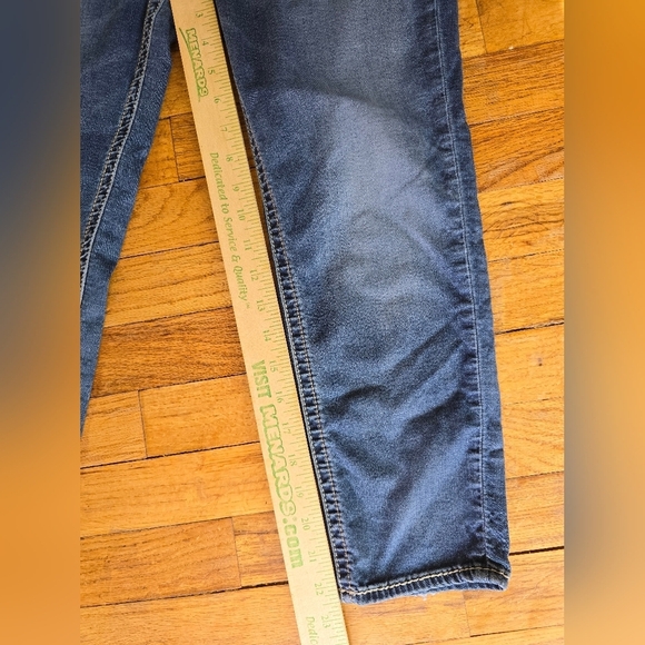 Silver Jeans Womens 28 Blue Suki Capri Denim Pants Thick Stitch Embroidered - Picture 12 of 14